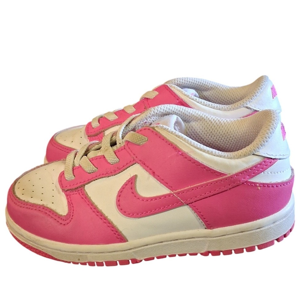 Nike Dunk Low Active Pink Panda White Kids Sneakers FB9107-102 Size 10C Shoes